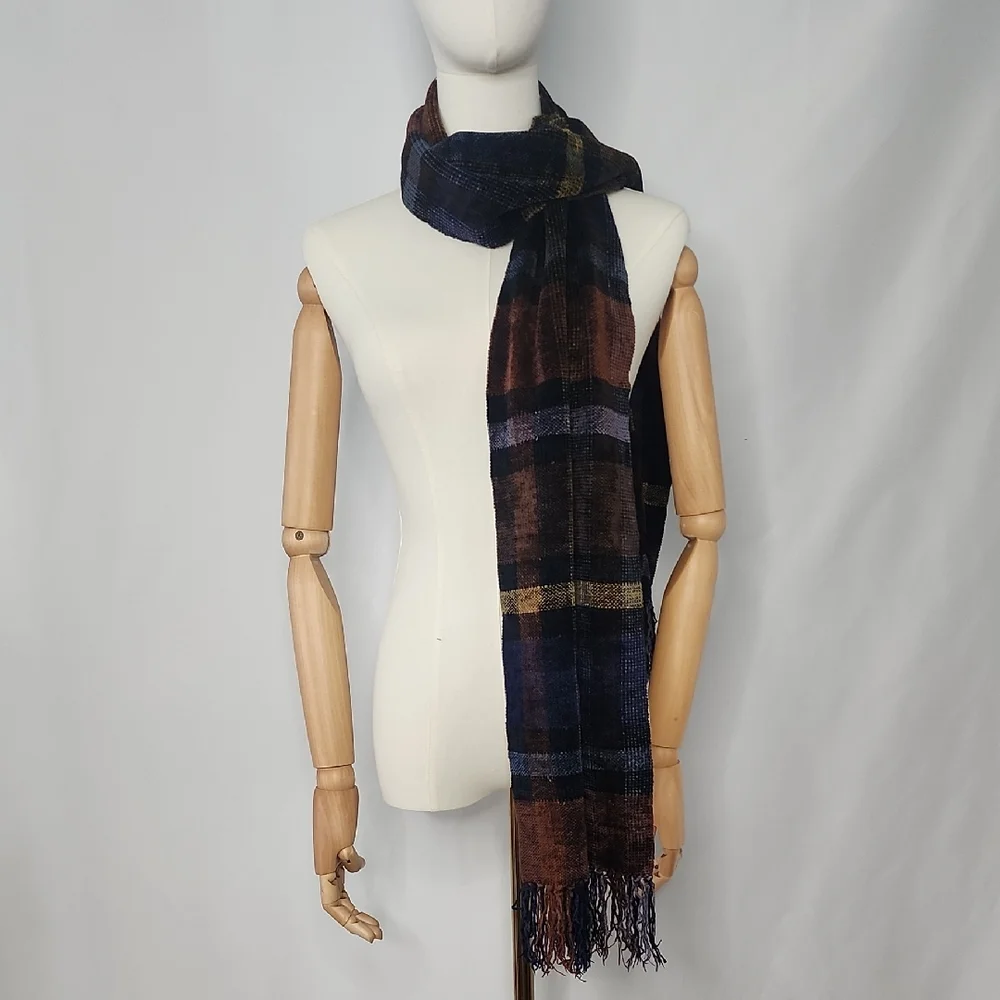 Vintage Multicolor Plaid Scarf